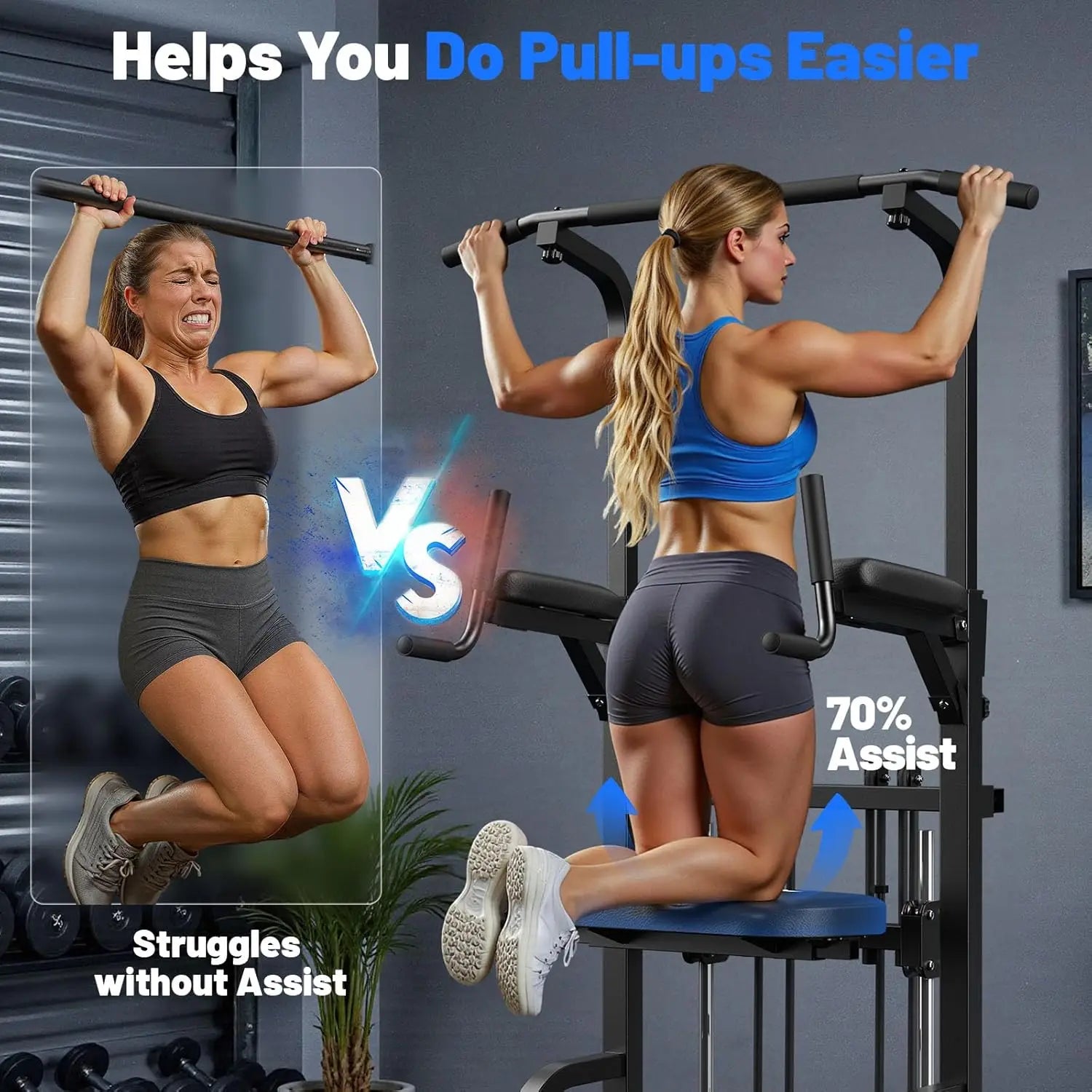 Power Tower Pull-Up Bar Station – 450LBS Heavy Duty Dip & Strength Trainer