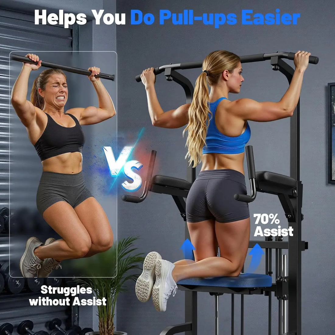 Power Tower Pull-Up Bar Station – 450LBS Heavy Duty Dip & Strength Trainer