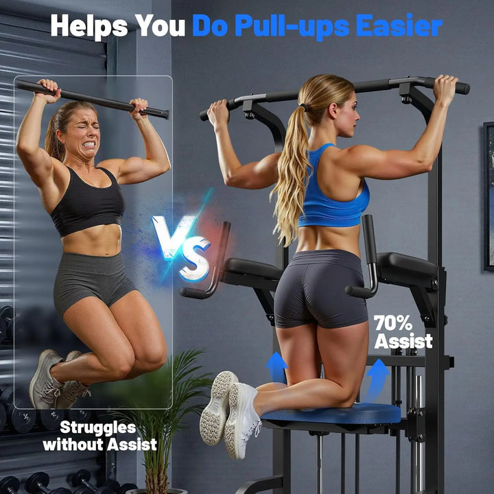 Power Tower Pull-Up Bar Station – 450LBS Heavy Duty Dip & Strength Trainer