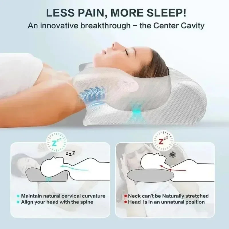 Butterfly Memory Foam Pillow – Neck Pain Relief Contoured Sleep Support