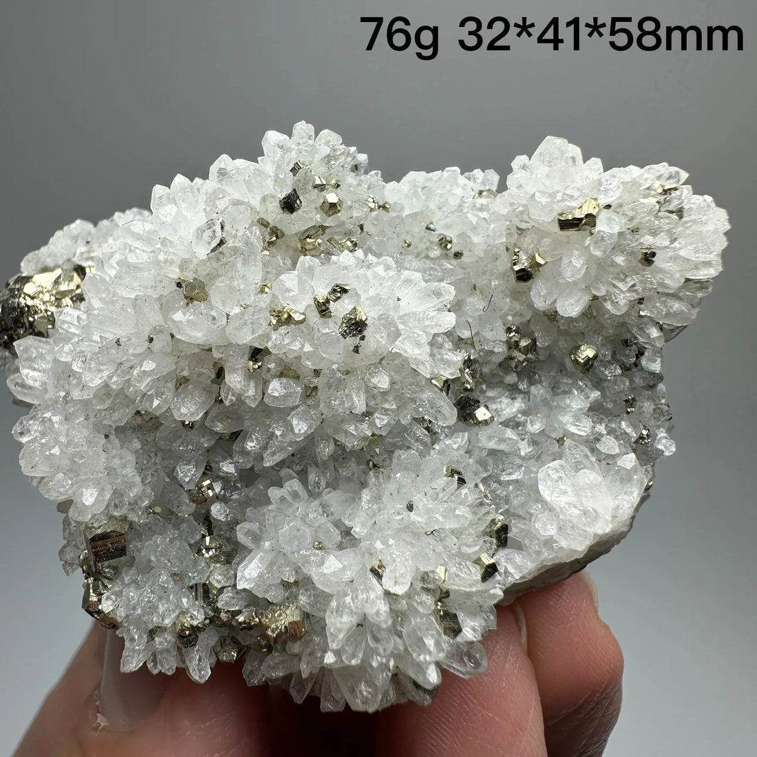 Natural Crystal Quartz with Pyrite/Chalcopyrite – Healing Mineral Specimen Decor