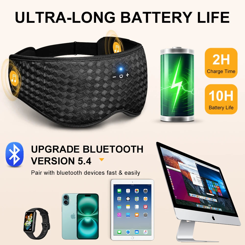 3D Bluetooth Sleep Mask Headphones – Wireless Blackout Eye Mask
