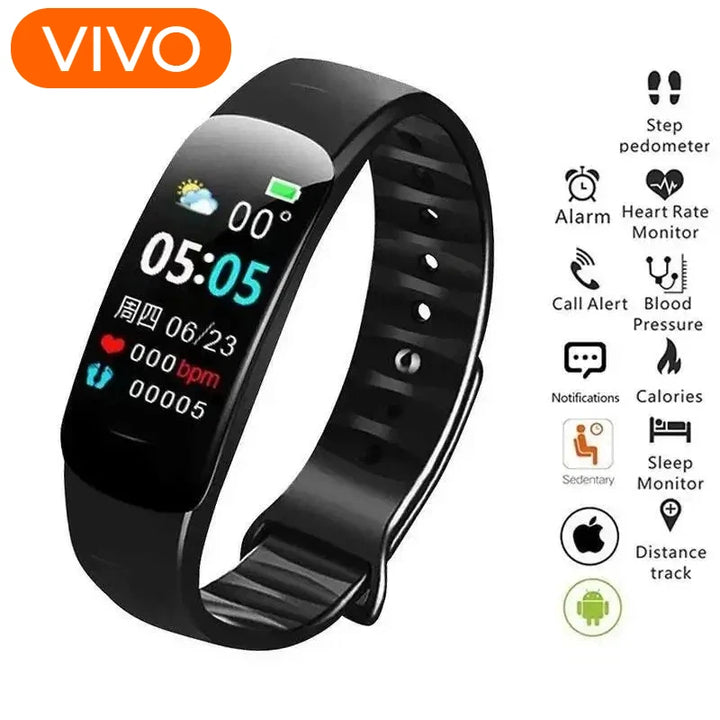 VIVO C1 Plus Smart Watch – Fitness Tracker with Heart Rate & Blood Pressure