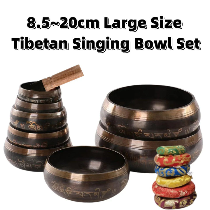 Tibetan Singing Bowl Set – Meditation & Chakra Healing Bowl (8.5–20cm)