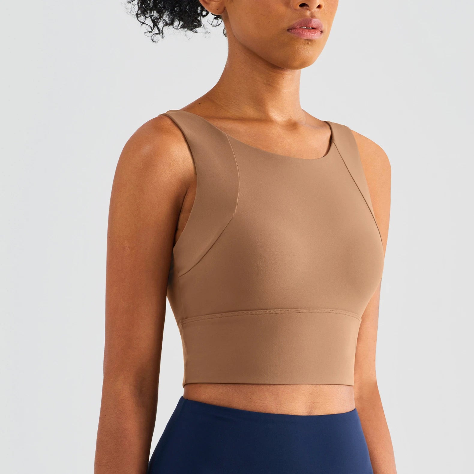 Women’s Nylon Sports Bra – Elastic Yoga & Gym Crop Top