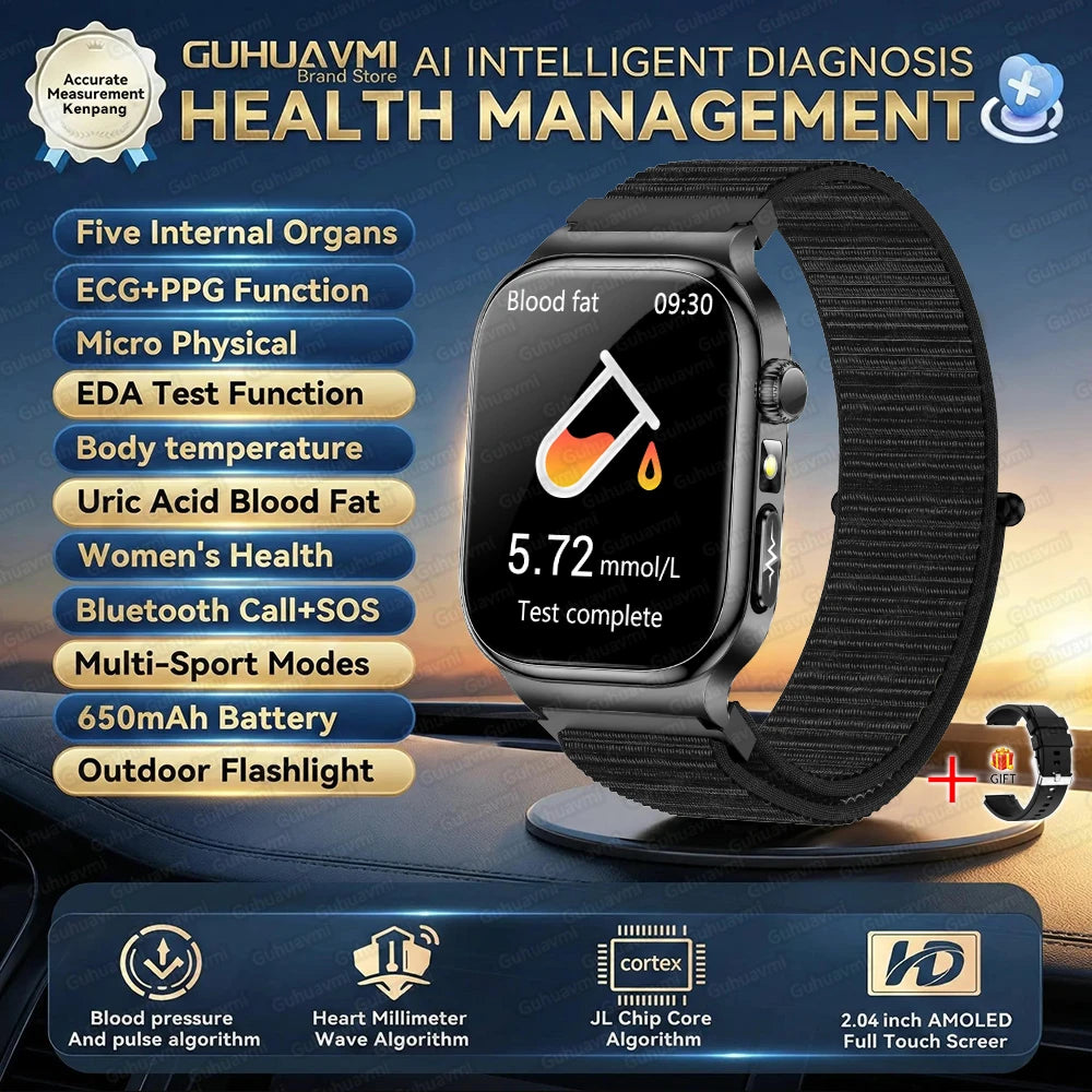 Men’s Smart Watch – ECG + PPG Health Monitor, Blood Pressure & Bluetooth Call