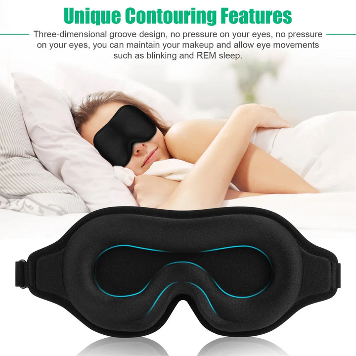 3D Silk Sleep Eye Mask – Light Blocking Travel & Relaxation Mask