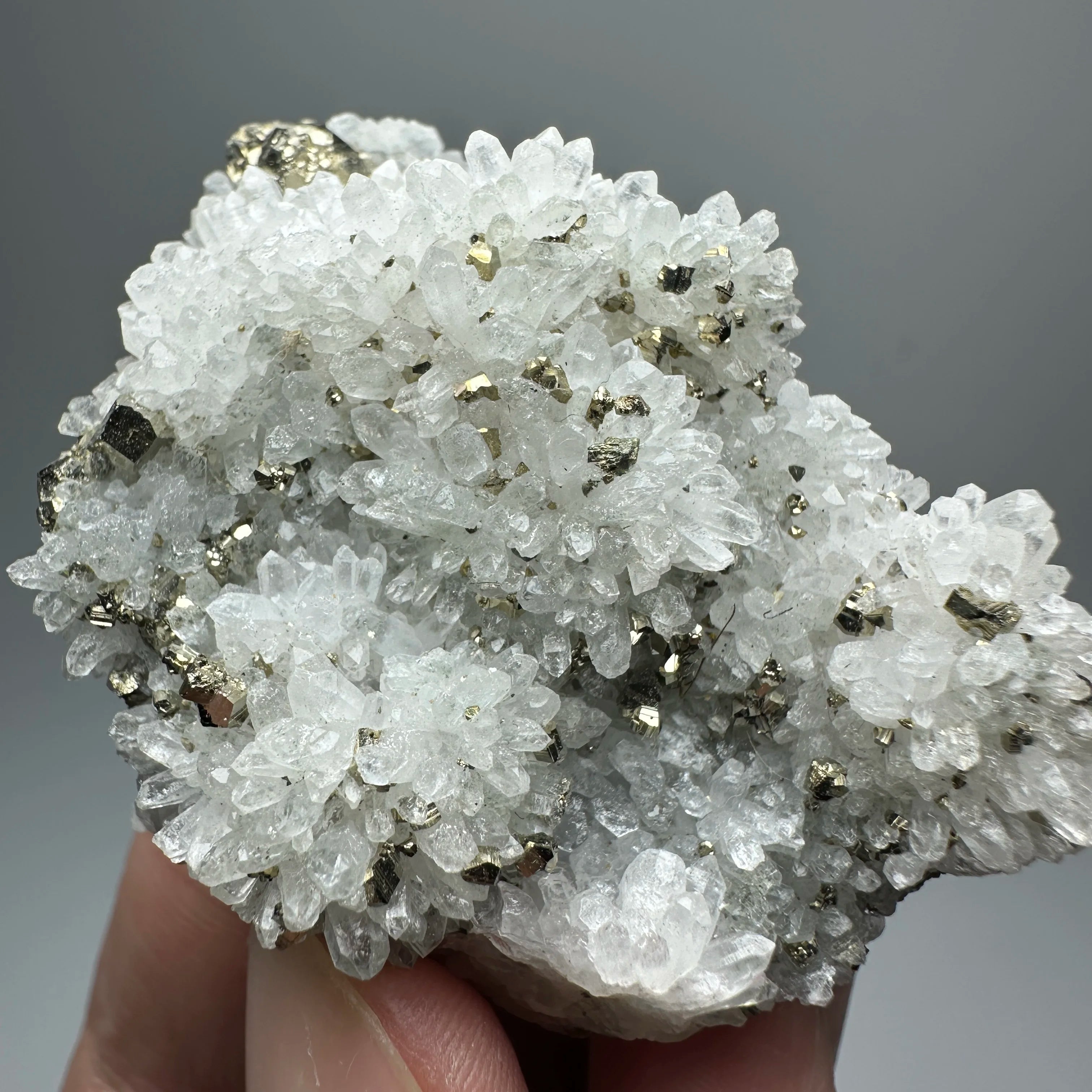 Natural Crystal Quartz with Pyrite/Chalcopyrite – Healing Mineral Specimen Decor
