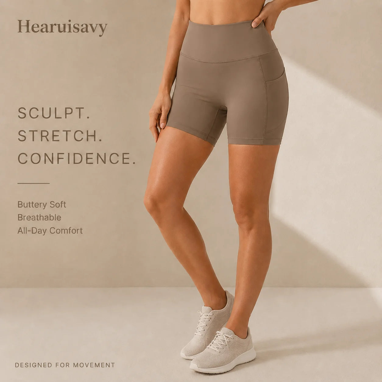 Hearuisavy Women’s Sports Shorts – Quick-Dry Gym & Running Shorts with Pockets