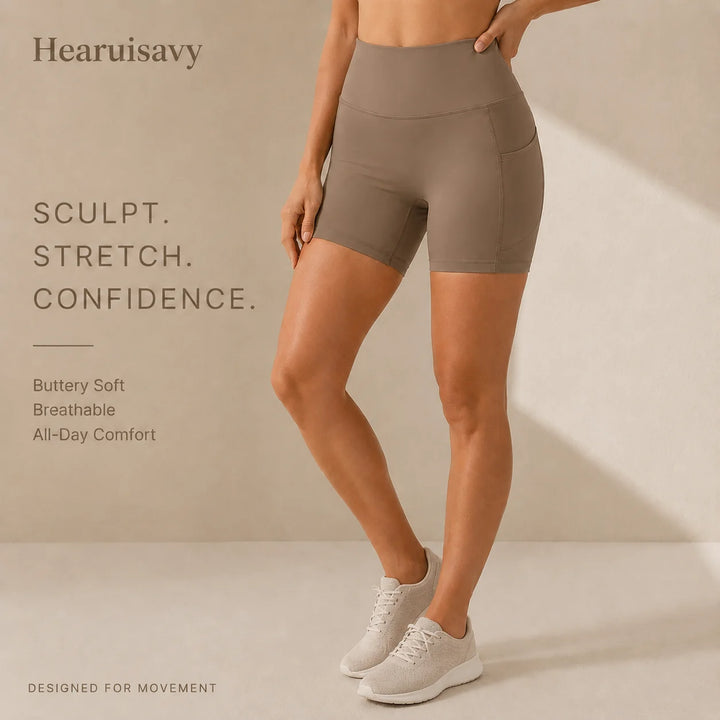 Hearuisavy Women’s Sports Shorts – Quick-Dry Gym & Running Shorts with Pockets