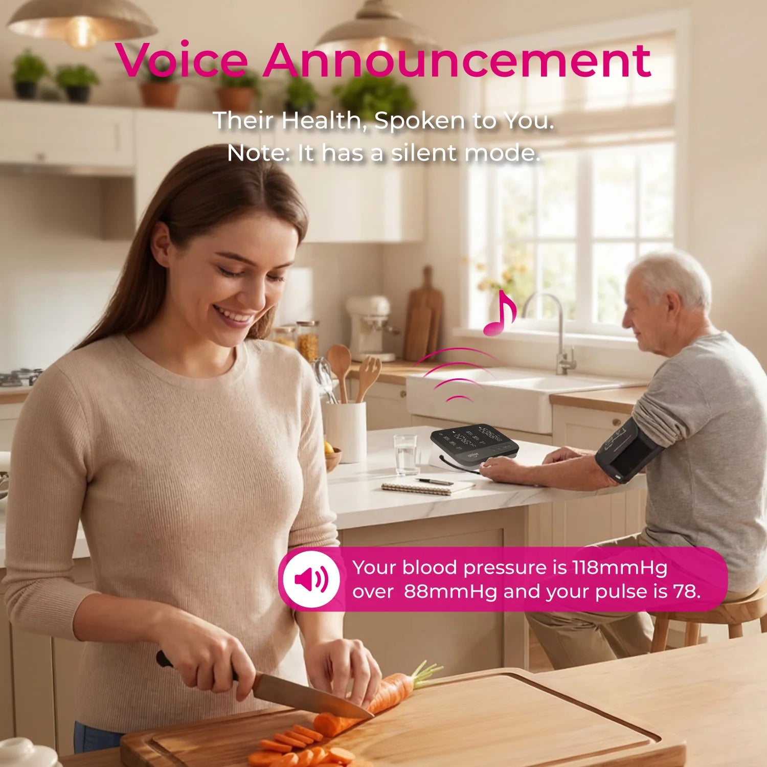 AILIFEE Upper Arm Blood Pressure Monitor – Home Use with Voice & LED Display