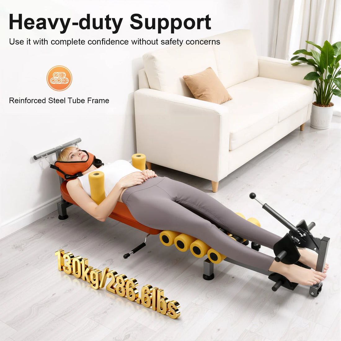 Adjustable Back Stretch Bench – Neck & Spine Decompression Support (130kg Capacity)