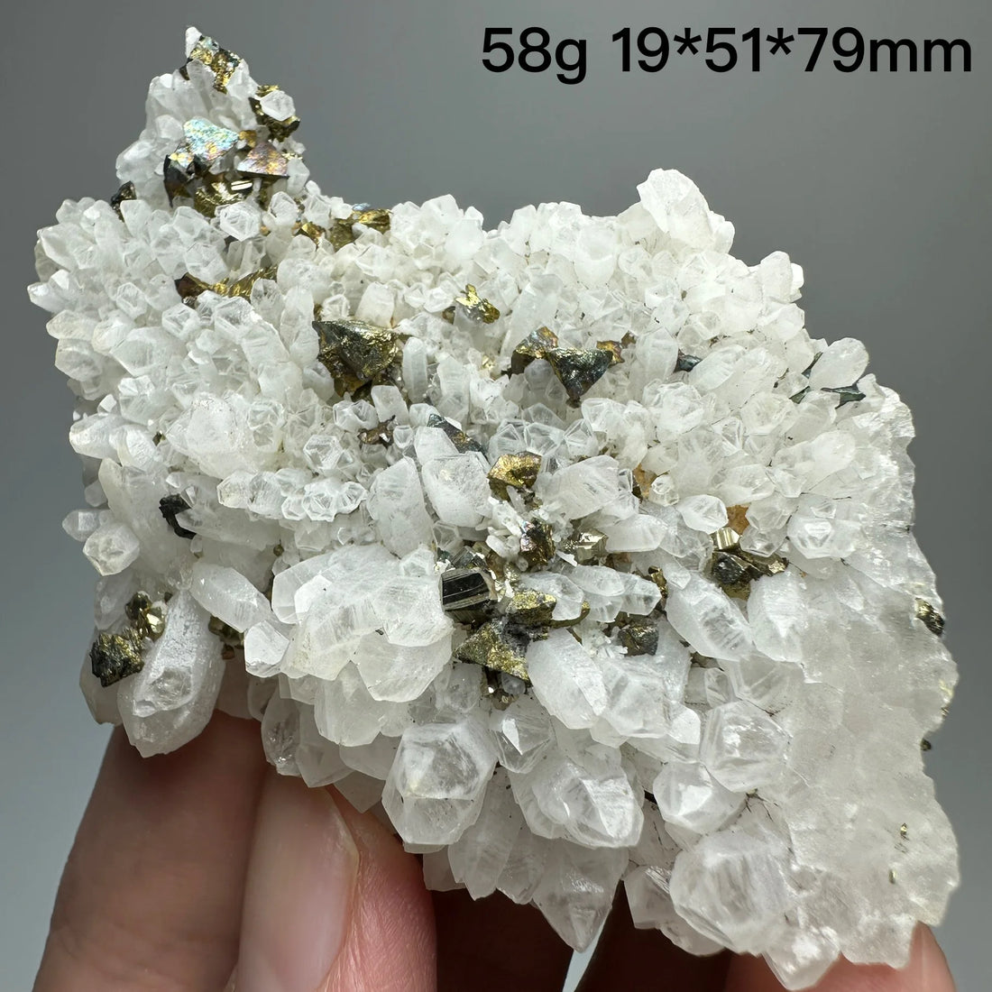 Natural Crystal Quartz with Pyrite/Chalcopyrite – Healing Mineral Specimen Decor