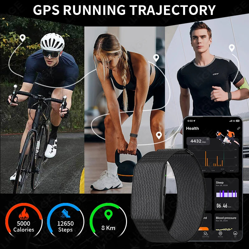 LIGE No Screen Smart Wristband – Heart Rate & Sleep AI Health Monitor