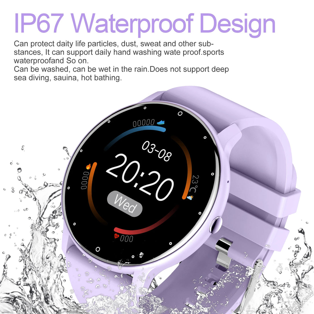 LIGE Smart Watch – Sports Fitness Health Monitor (IP67 Waterproof, Bluetooth Call)
