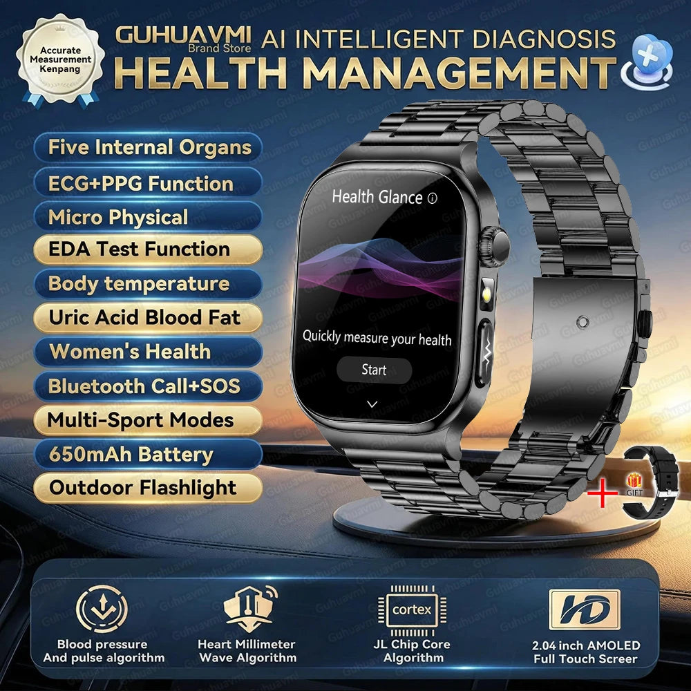 Men’s Smart Watch – ECG + PPG Health Monitor, Blood Pressure & Bluetooth Call
