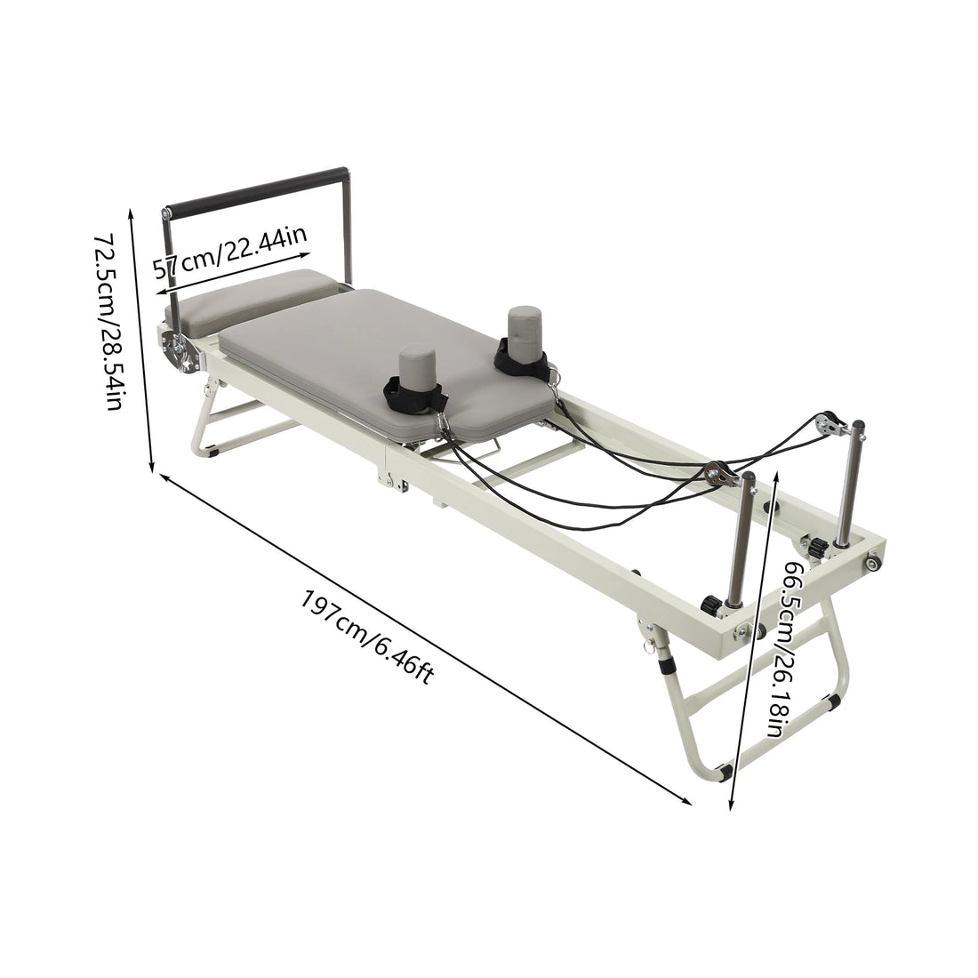 Foldable Pilates Reformer Machine – 120kg Home Yoga Fitness Equipment