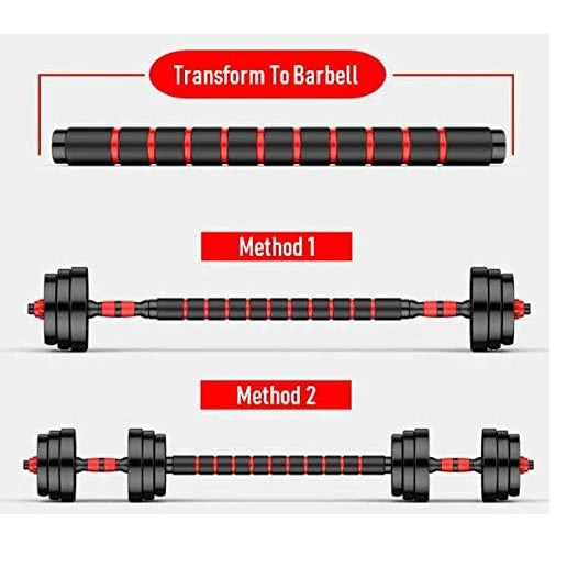 22lb 2-in-1 Adjustable Dumbbell & Barbell Set – Home Fitness Training