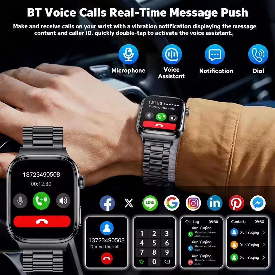 Men’s Smart Watch – ECG + PPG Health Monitor, Blood Pressure & Bluetooth Call