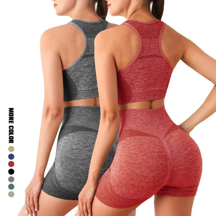 Women’s Yoga Set – Gym Shorts, Sports Bra & Seamless Fitness Outfit