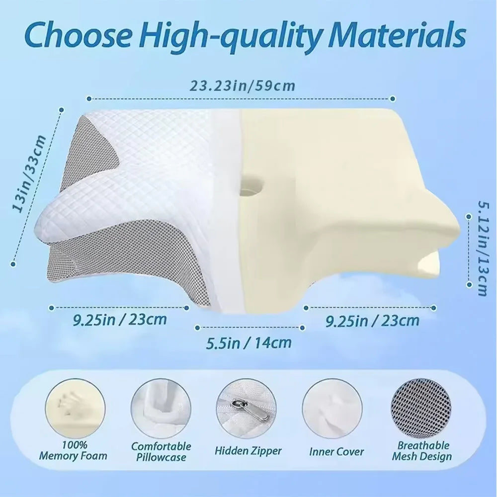 Butterfly Memory Foam Pillow – Neck Pain Relief Contoured Sleep Support