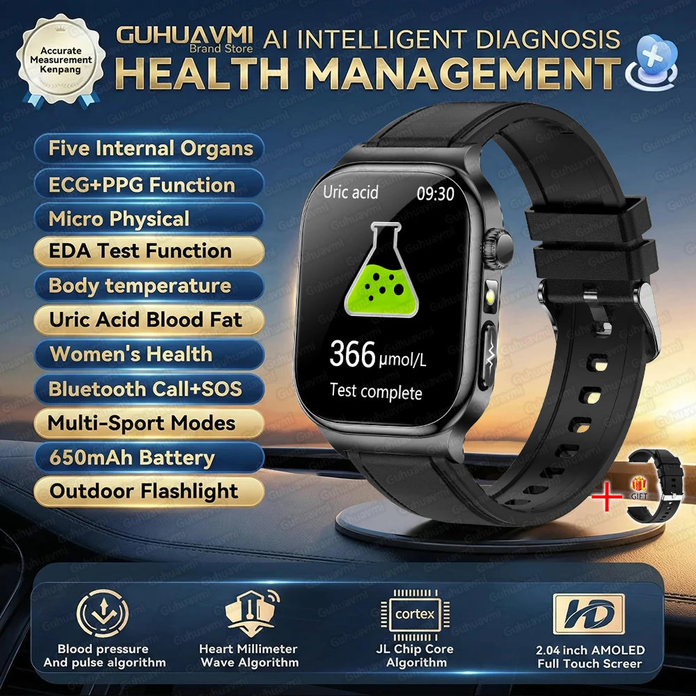 Men’s Smart Watch – ECG + PPG Health Monitor, Blood Pressure & Bluetooth Call