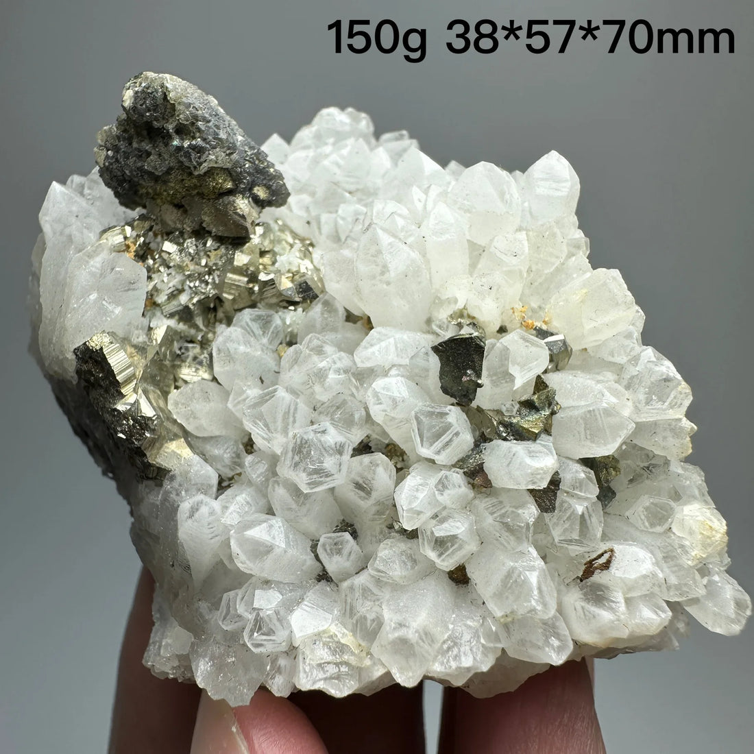 Natural Crystal Quartz with Pyrite/Chalcopyrite – Healing Mineral Specimen Decor