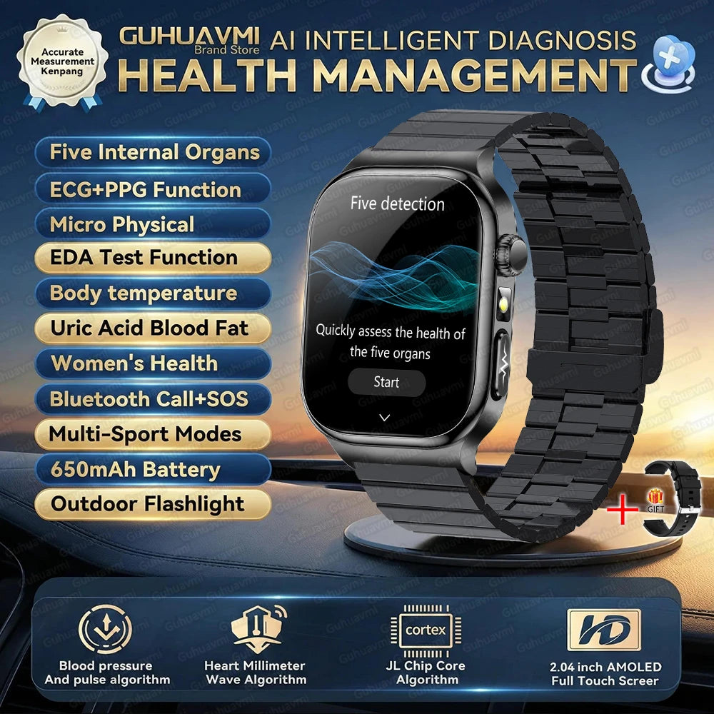 Men’s Smart Watch – ECG + PPG Health Monitor, Blood Pressure & Bluetooth Call