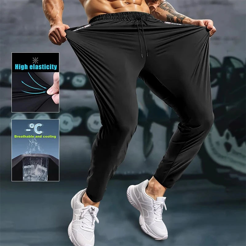 Men’s Quick-Dry Athletic Pants – Lightweight Stretch Sweatpants with Zipper Pockets