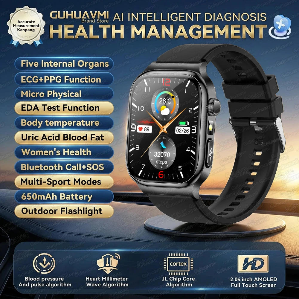 Men’s Smart Watch – ECG + PPG Health Monitor, Blood Pressure & Bluetooth Call