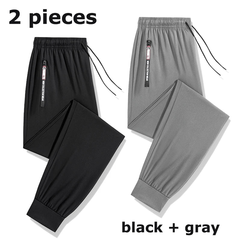 Men’s Quick-Dry Athletic Pants – Lightweight Stretch Sweatpants with Zipper Pockets
