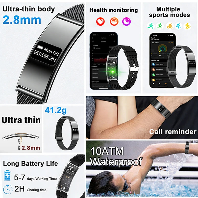 2026 Fitness Tracker Smart Bracelet – 10ATM Waterproof Heart Rate & GPS