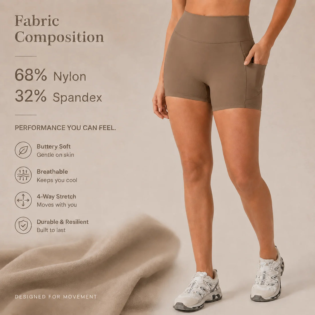 Hearuisavy Women’s Sports Shorts – Quick-Dry Gym & Running Shorts with Pockets