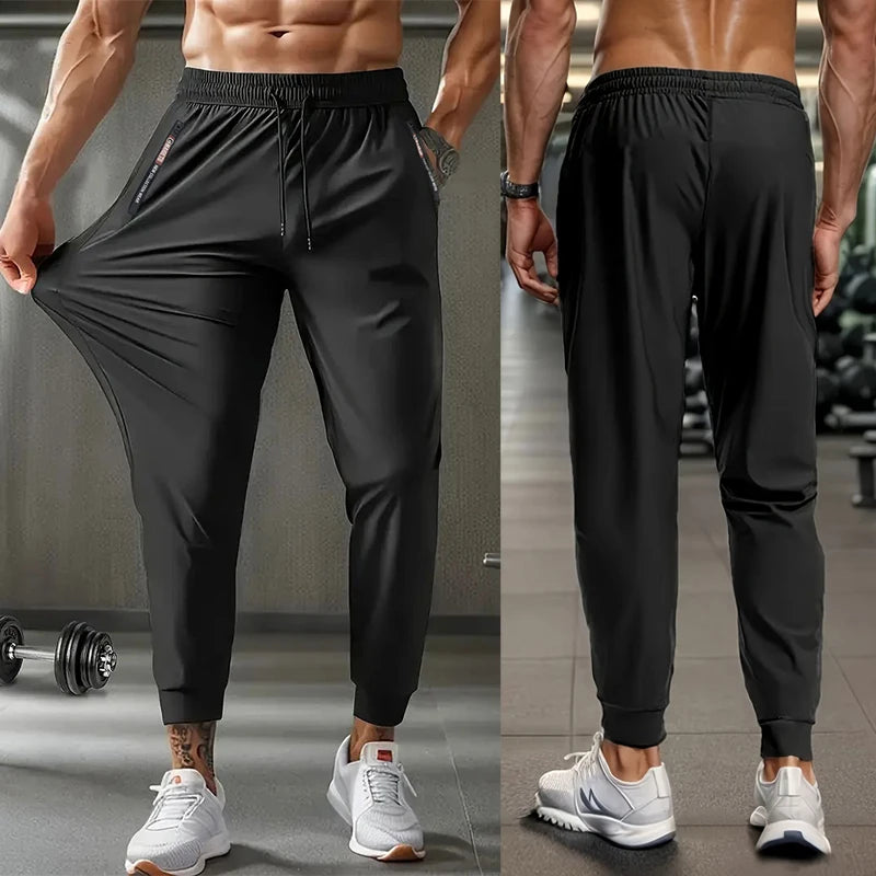 Men’s Quick-Dry Athletic Pants – Lightweight Stretch Sweatpants with Zipper Pockets
