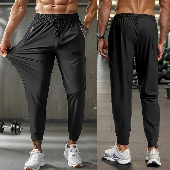 Men’s Quick-Dry Athletic Pants – Lightweight Stretch Sweatpants with Zipper Pockets