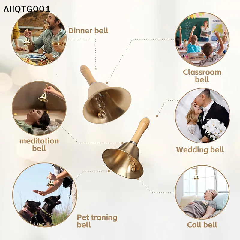 Super Loud Solid Brass Hand Bell – Call Bell for Home, Seniors & Meditation